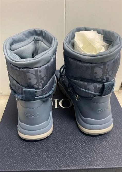 Dior Snow Ankle Boot Blue Smooth Calfskin and Quilted Dior 